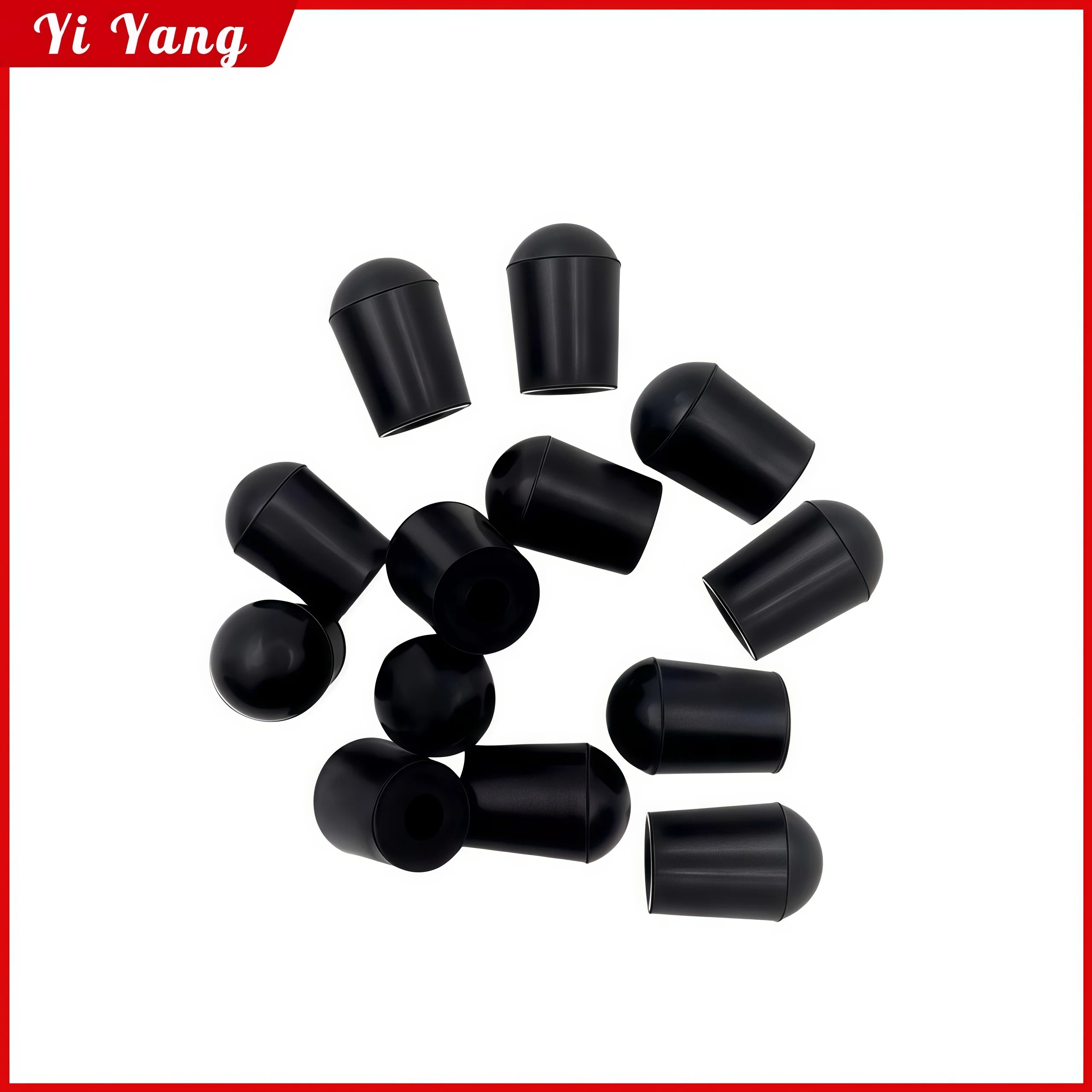 50Pcs Black Rubber Tip for Cello Endpin Slip Cap 6mm Hole Instrument Protector Accessories