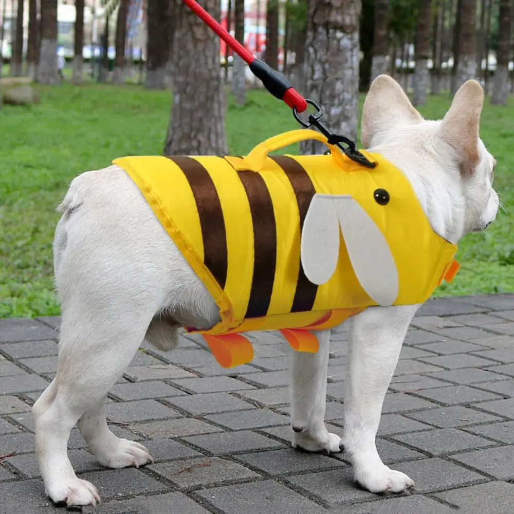

Dogs Vest Swimsuit Little Bee Pet Dog Life Jacket Breathable Soft Dog Swimming Clothes Adjustable Pet Life Vest Harness Summer