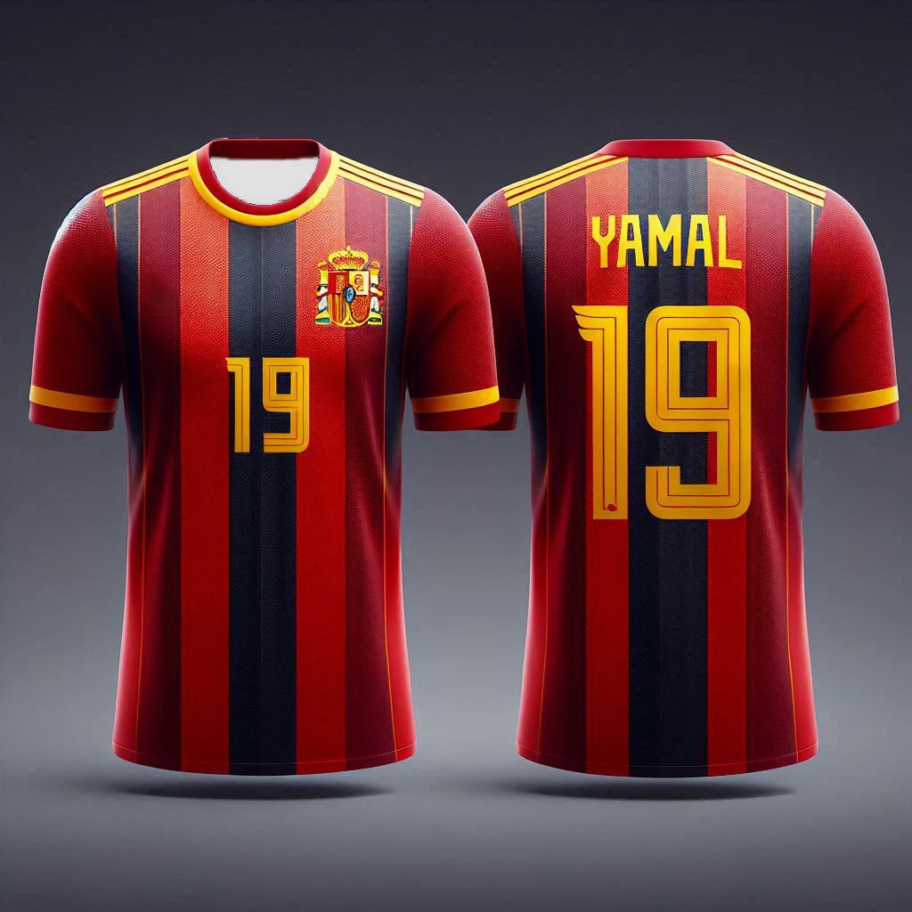 2024 Spain Jersey Yamal Football Training Jersey 3D Printing Fast Drying Team Large Size Kids Adult Clothing Breathable T-Shirt