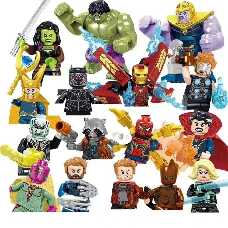 Marvel Avengers superhero series 4.5cm anime character block children's gift boy toy mini city movie character statue