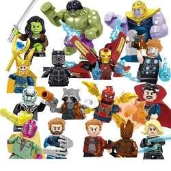 Marvel Avengers superhero series 4,5 cm anime character block, regalo para niños, juguete para niños, mini city movie character statue