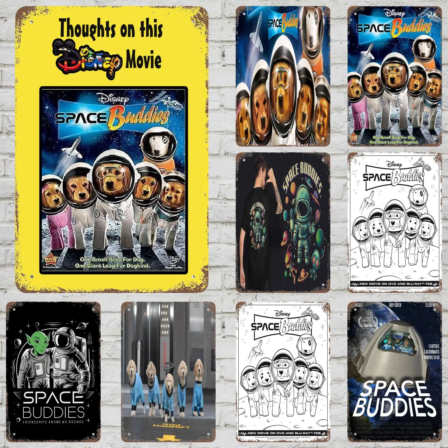

MINISO Space Buddies Classic Poster Rusty Metal Plaque Retro Decorative Plate Bar Cave Garage Metal Sign Wall Decoration