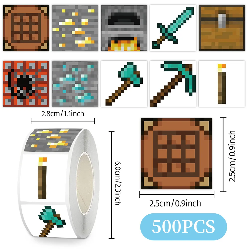 500pcs My World Sticker Roll Student Game DIY Account Tape Desktop Stationery Notebook Decoration Gift view 6