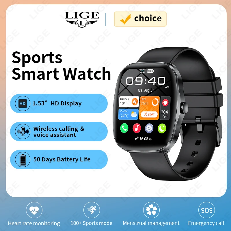 

2026 Men Sports Smart Watch Bluetooth Call Smartwatch HD Screen Fitness Heart Rate Monitor Music IP68 Waterproof Watches Women ﻿