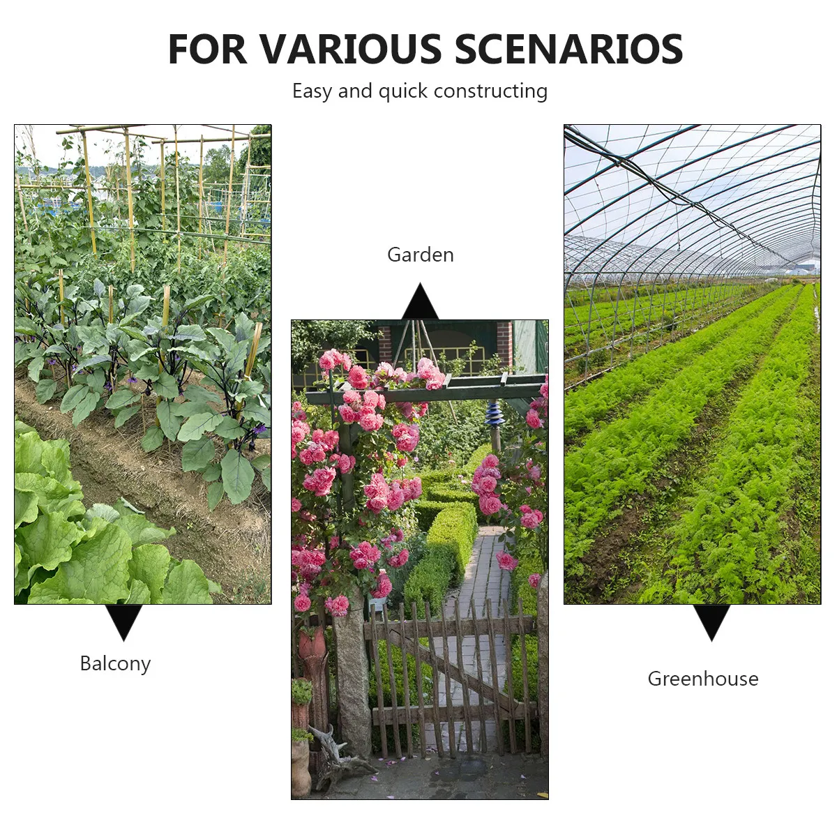 

8Pcs Garden Support Brackets Nylon DIY Plant Stake Connectors for Stable Garden Fixing 16Mm Dark Parts