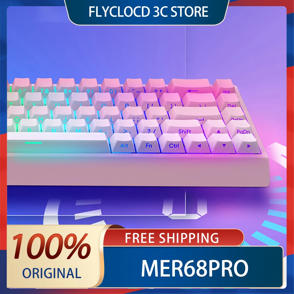 

Carotmas Mer68pro клавиатура с магнитным переключателем, проводная механическая клавиатура, 68 клавиш, 8000 Гц, RT0,004 мм, игровая клавиатура с низкой задержкой, подарок для геймера