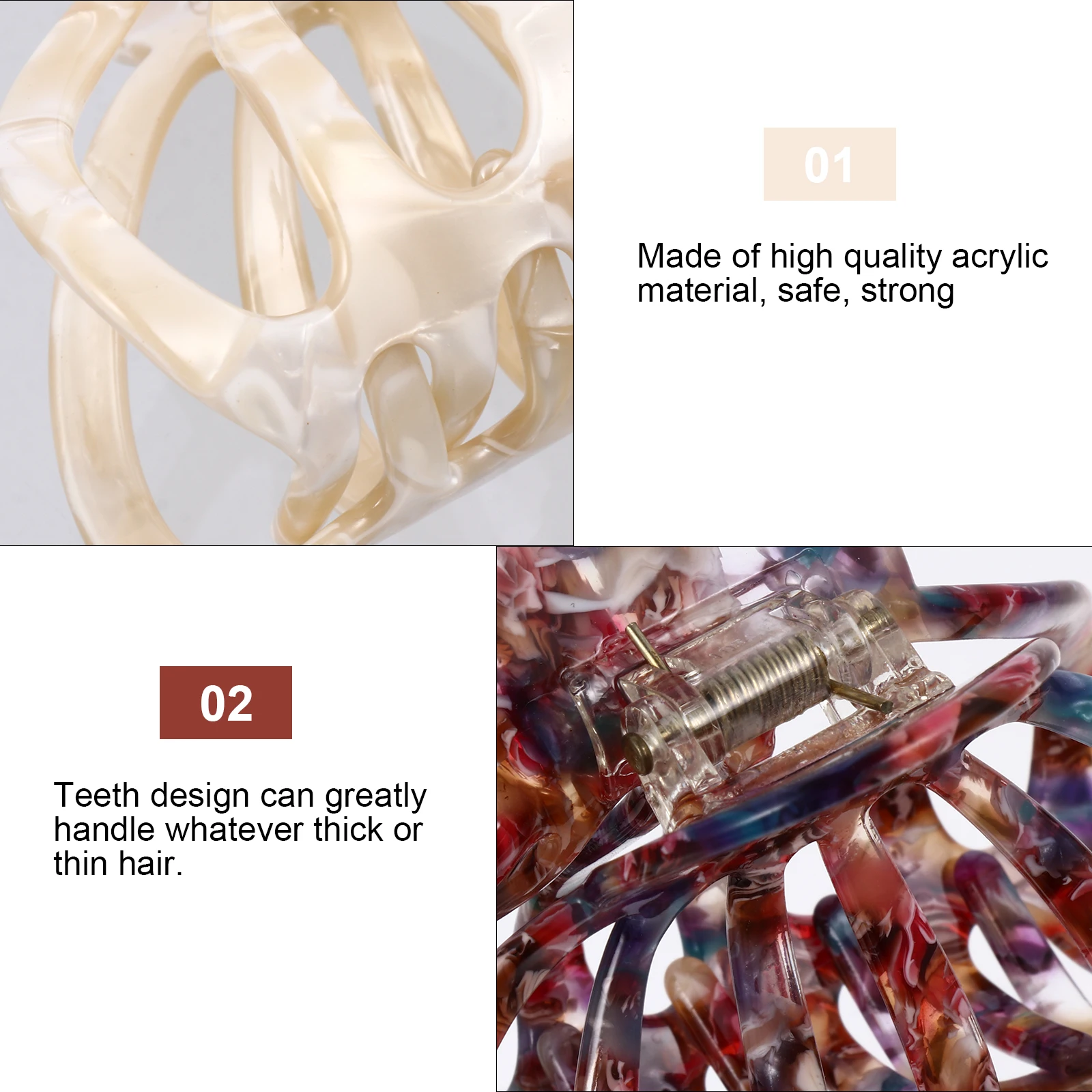 

2pcs Retro Acetate Claw Clips Metal Cutout Hairpins for Thick Thin Hair Perfect Party Ceremonies Daily Wear Non Damaging Hair