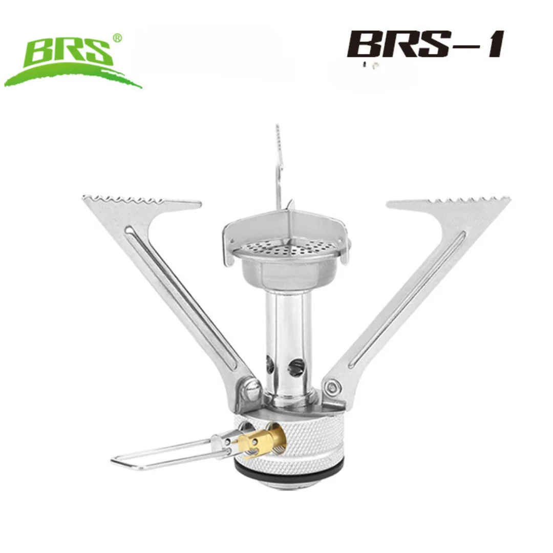 BRS-1 Outdoor Camping Gas Stove Portable Mini Camp Cooking Burner Foldable High Power Gas Cooker with Piezo for Hiking Picnic