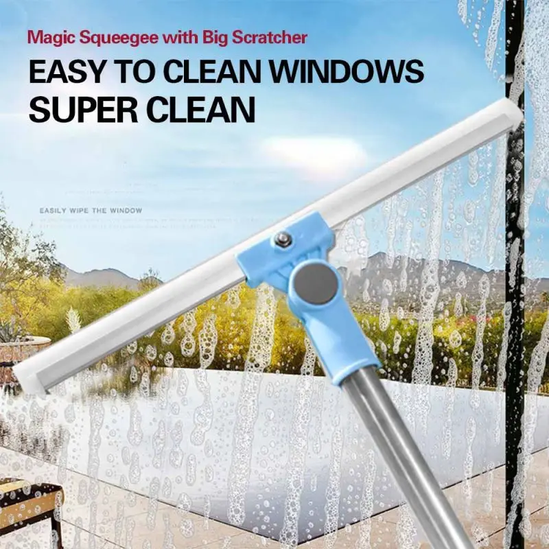 Mintiml® Professional Adjustable Magic Broom Window Squeegee Water Removal Wiper Rubber Sweeper for Floor & Window Cleaner 130cm