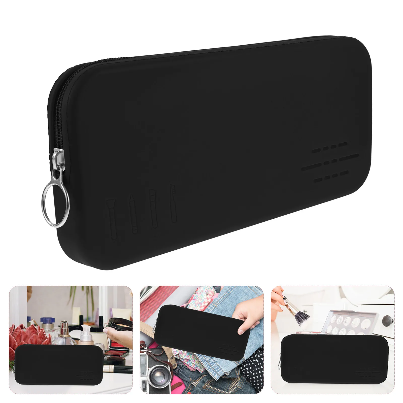

Silicone Makeup Brush Holder Travel Case Portable Cosmetics Organizer Pouch for Women Lipsticks Brushes Daily Use Gift