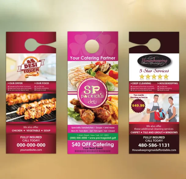 

200pcs Customized hot selling flyers, printing, hanging, waterproof door hangers, door handles, flyers