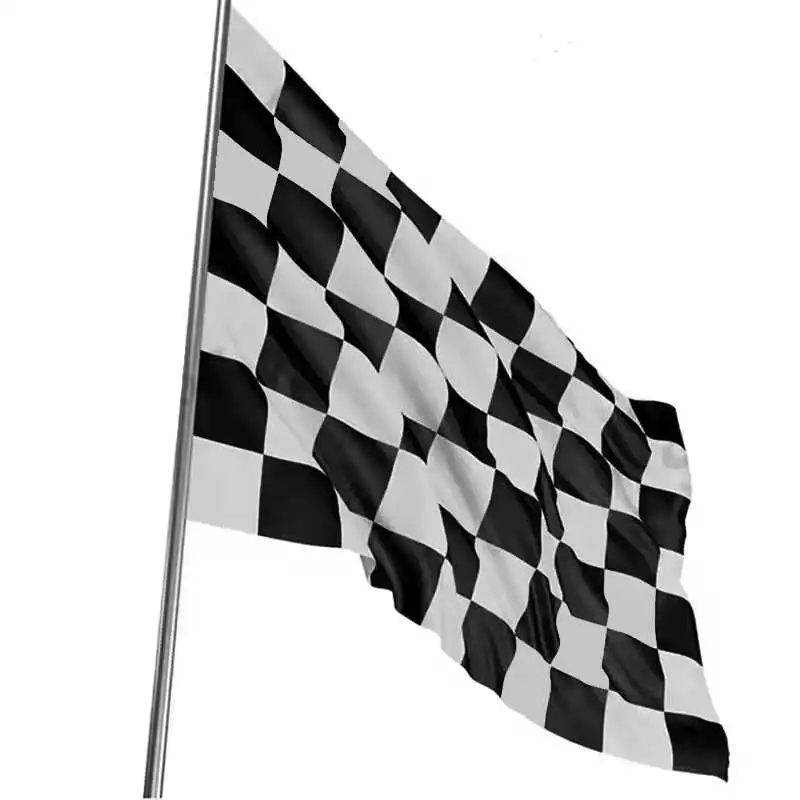 90x150cm Checkered Flag Auto Race F1 Sport Polyester Pongee Black White Chequered Printed Car Match Game Flying Flags Banners