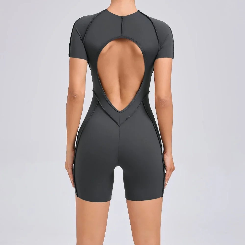 Seamless Yoga Jumpsuits Sports Fitness Splicing Hip-lifting One-Piece Tight Hollow-out Beauty Back Gym Workout Clothes for Women