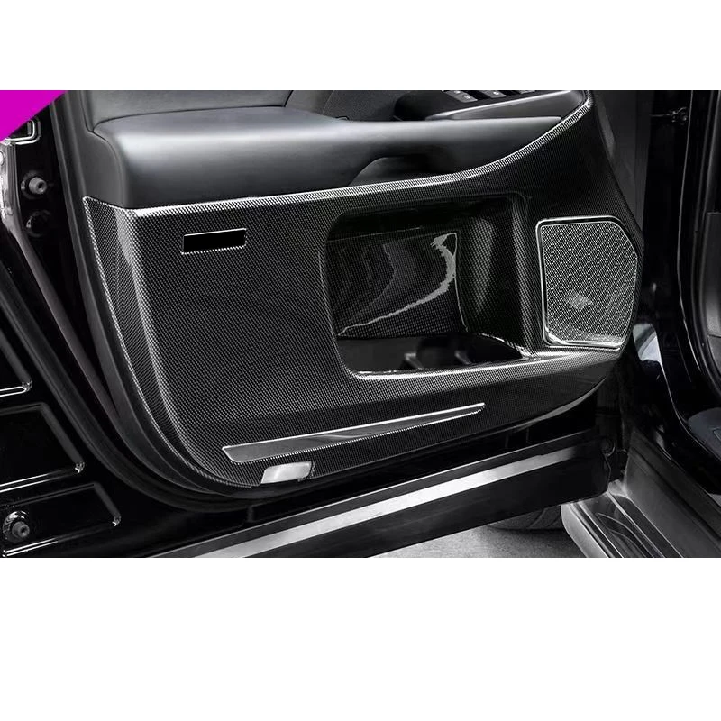 Carbon Fiber Car Door Anti-kick Panel Sound Cover Protect for toyota highlander Xu50 2014 2015 2016 2017 2018 2019 2020 Kits