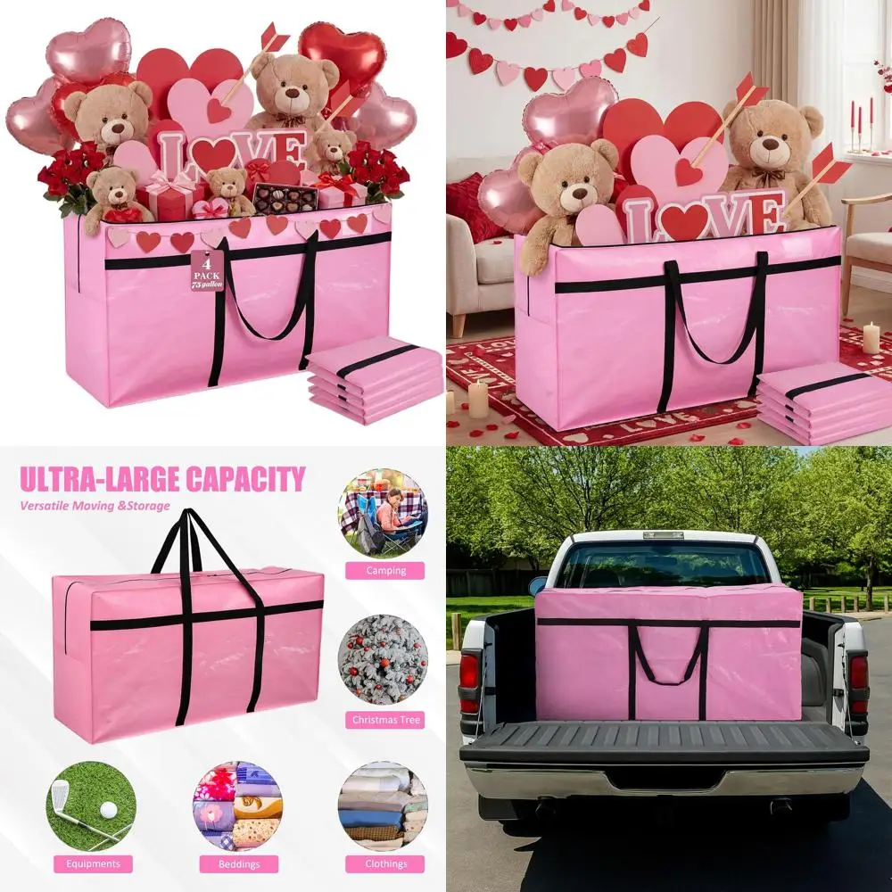 

Сверхбольшие мешки для хранения объемом 75 галлонов, сверхпрочные XXL-сумки-тоуты с прочной молнией, идеально подходят для студенческих общежитий, путешествий, хранения одежды.