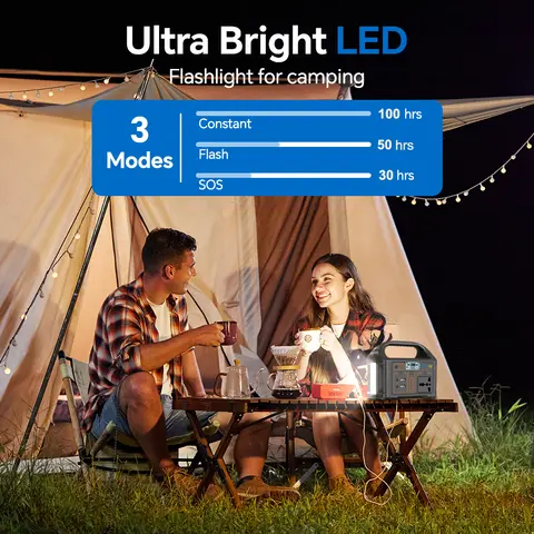 100W 24000mAh bärbar kraftstation 220V/110V powerbank 76.8Wh solenergigenerator LiFePO4 utomhusenergi för camping och resor 8 best sales utomhusbatteri - №5