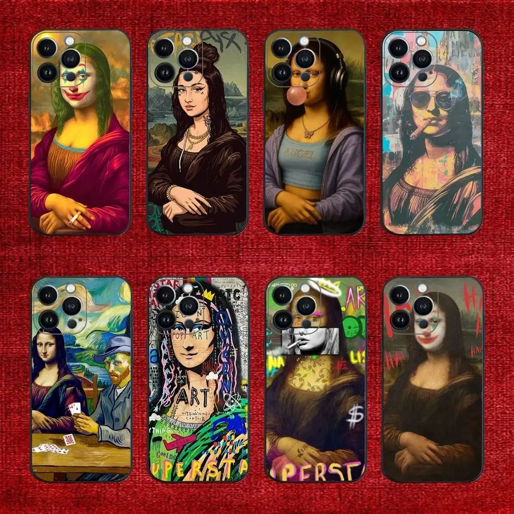 

Art Aesthetic David Mona Lisa Phone Case For iPhone 16e,16,15,14,13,12,11,Pro,X,XS,Max,XR,Plus,Mini Soft Black Cover