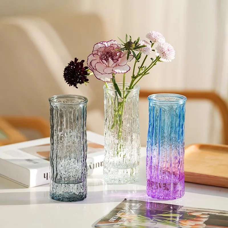 

Light luxury gold-painted creative simple transparent glass vase, water-grown flowers lily Nordic Living Room Desktop Decoration