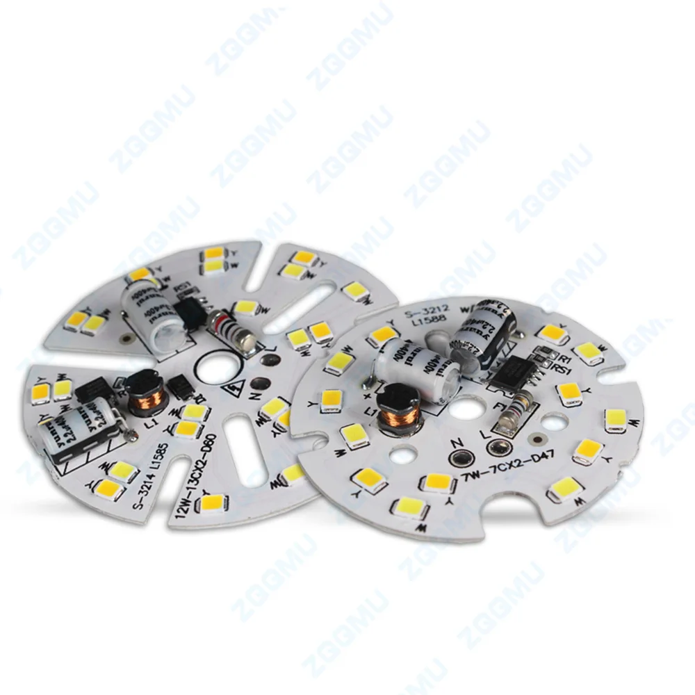 10 pcs 5W 7W 12W 18W AC220V Driverless LED Chip 2835 SMD Round Lamp Beads DOB Bulb Light 3 Colors High Brightness Efficient