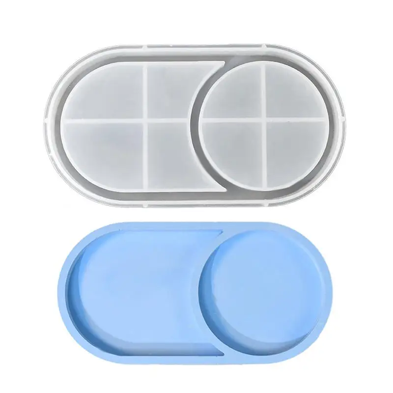 Oval Tray Molds Trinket Container Jewelry Plate Holder Mould Tray Silicone Resin Mould Clear Epoxy Resin Casting Oval Tray Resin