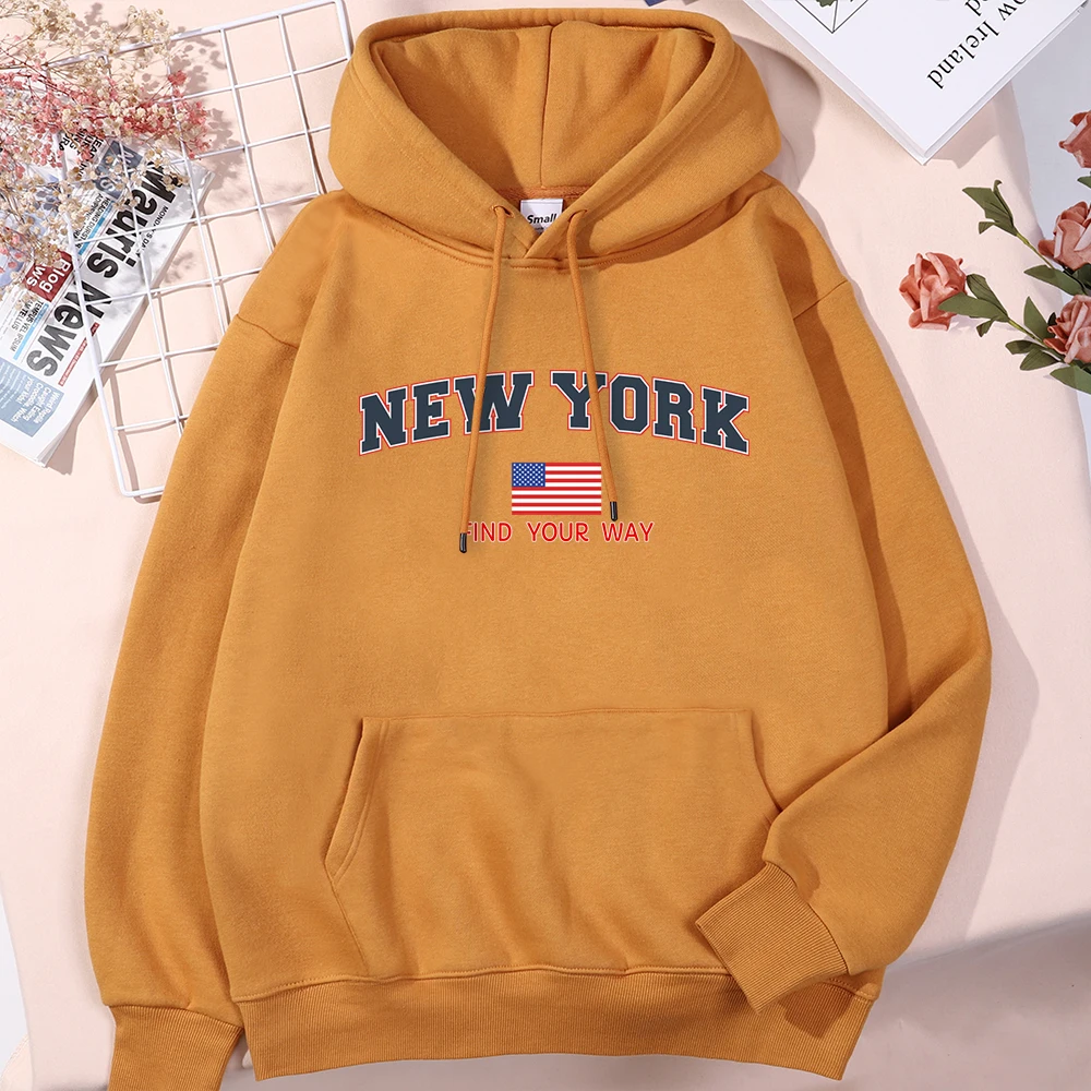 New York Find Your Way Usa Street Letter Man Hoodie Fashion Quality Tracksuit Casual Daily Streetwear Soft Designer Hoodies Men