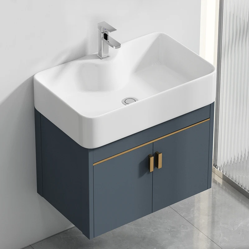 

Space aluminum bathroom cabinet combination washbasin ceramic integrated washbasin bathroom balcony moisture-proof washbasin