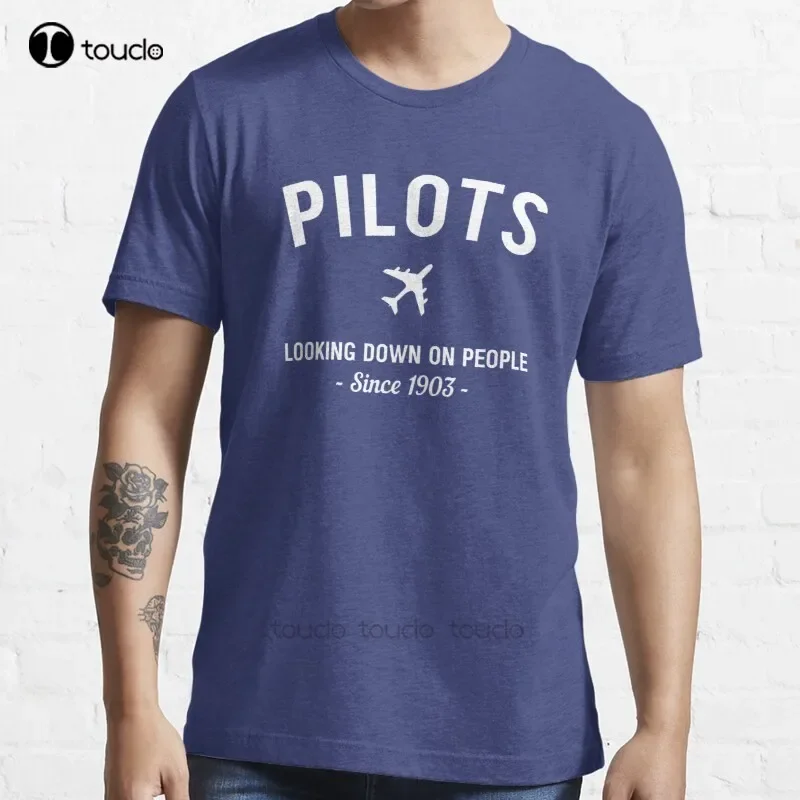 New Pilots. Looking Down On People Since 1903 T-Shirt Cotton Men Tee Shirt Custom Aldult Teen Unisex Digital Printing Tee Shirts