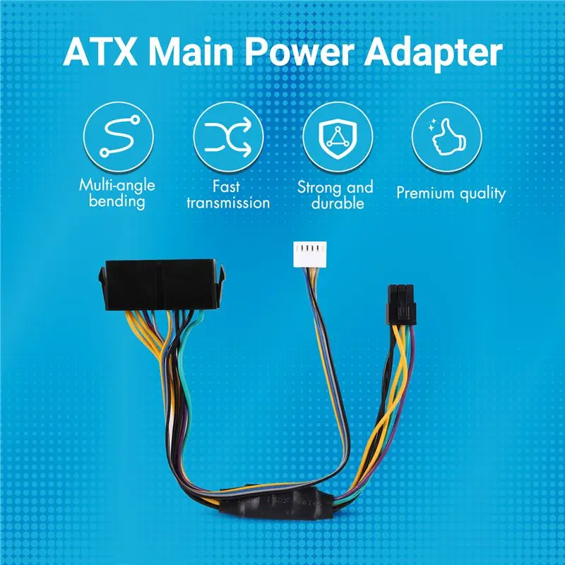 A53M-ATX Main 24Pin Female To 6Pin Male 6Pin PCI-E PSU Power Adapter Supply Cable Connector For HP Elite 8100 8200 8300 800G1