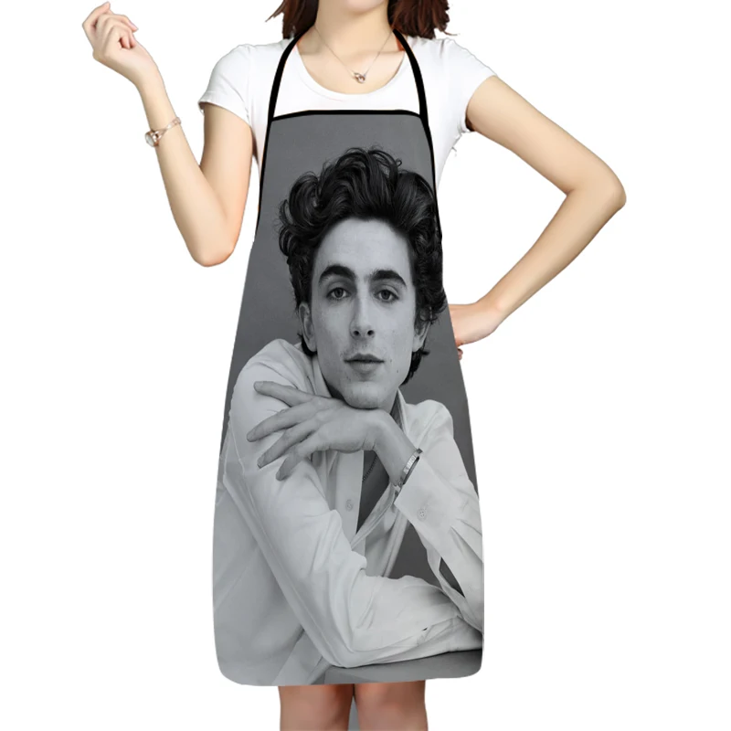 Timothee Chalamet Kitchen Cooking Baking Aprons Home Cleaning 50x75 68x95 Oxford Fabric For Women Man Home Delantal Cocina 0506