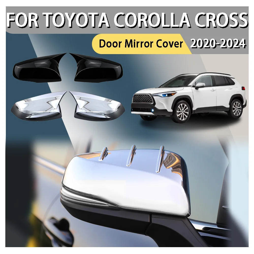 

Автомобильные аксессуары для заднего вида, чехол для дверного зеркала с рогом для Toyota Corolla Cross 2020 2021 2022 2023 2024, украшение автомобиля