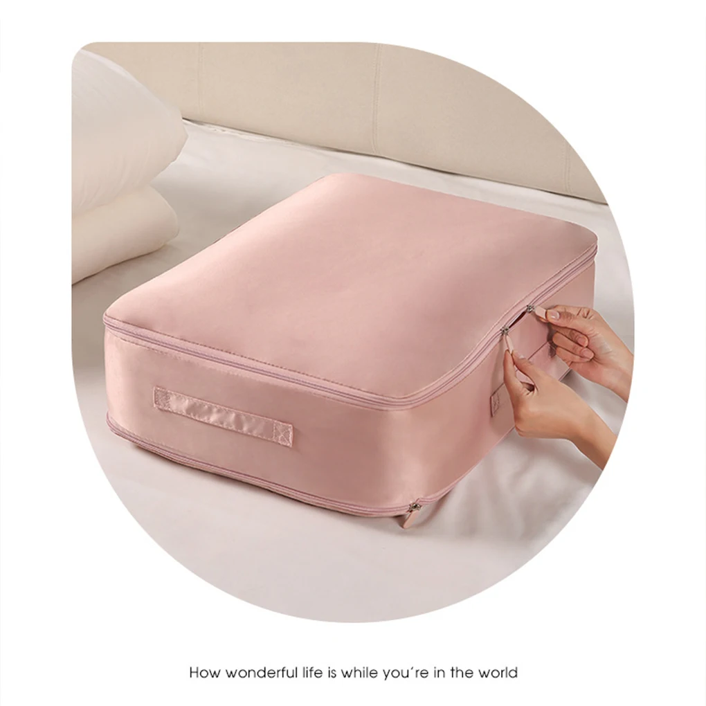 Cloth Premium Upgraded Nylon Fabric Organizer Storage Foldable Pouch Value For Money Storage Bag Misty Blue 54X42x60CM