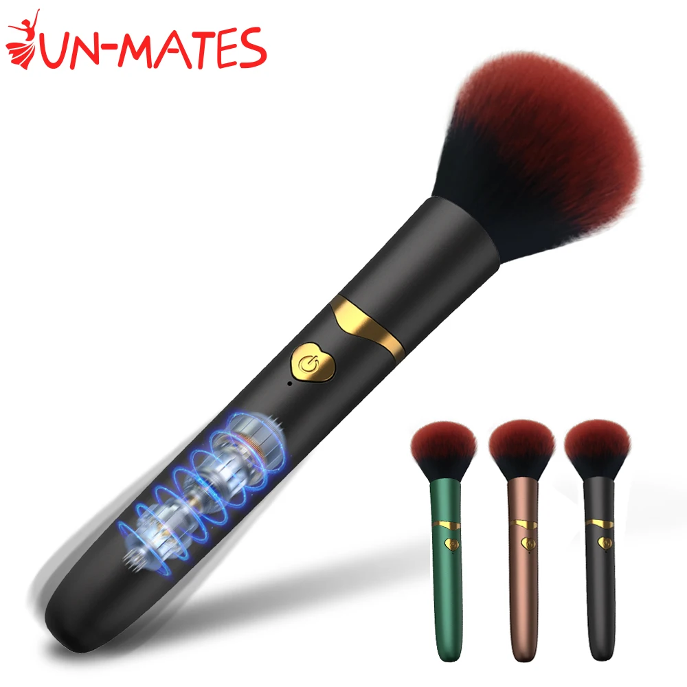 Vibrating Makeup Brush Massager Strong Shock Female Orgasm Clitoral Stimulator 7 Speed AV Wand Vibrator Adult Sex Toys for Women