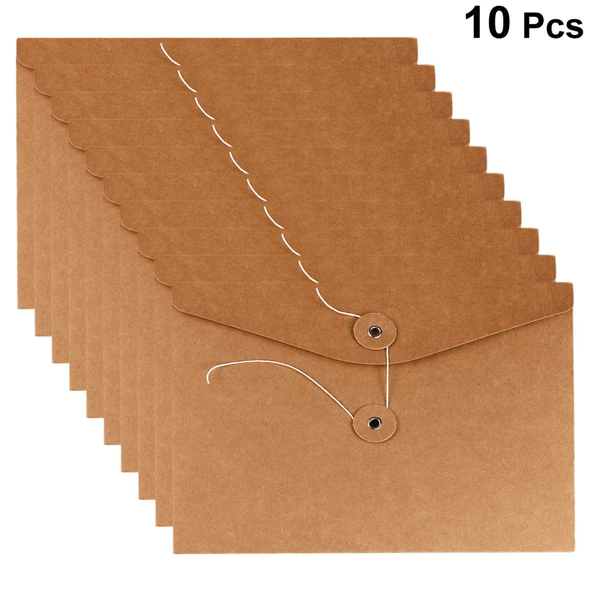 

10Pcs Kraft File Pocket A5 Filing Bag Retro Bovine Skin Color Documents Holder for Daily Use Kraft File Bag Portfolio Set