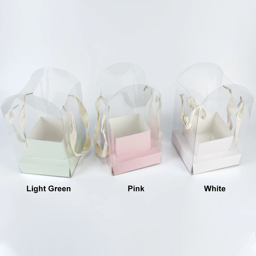 5/10Pcs, Hand Flower Packaging Box, Waterproof Transparent Flower Art Arrangement Paper Box, Tote Florist Supplies Package