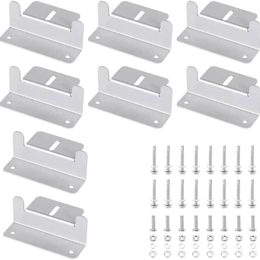 

4/8 шт. фотоэлектрический монтажный кронштейн из алюминиевого сплава, монтажные кронштейны для солнечной панели, кронштейн Z-типа для автофургона, яхты, лодки, морского автомобиля