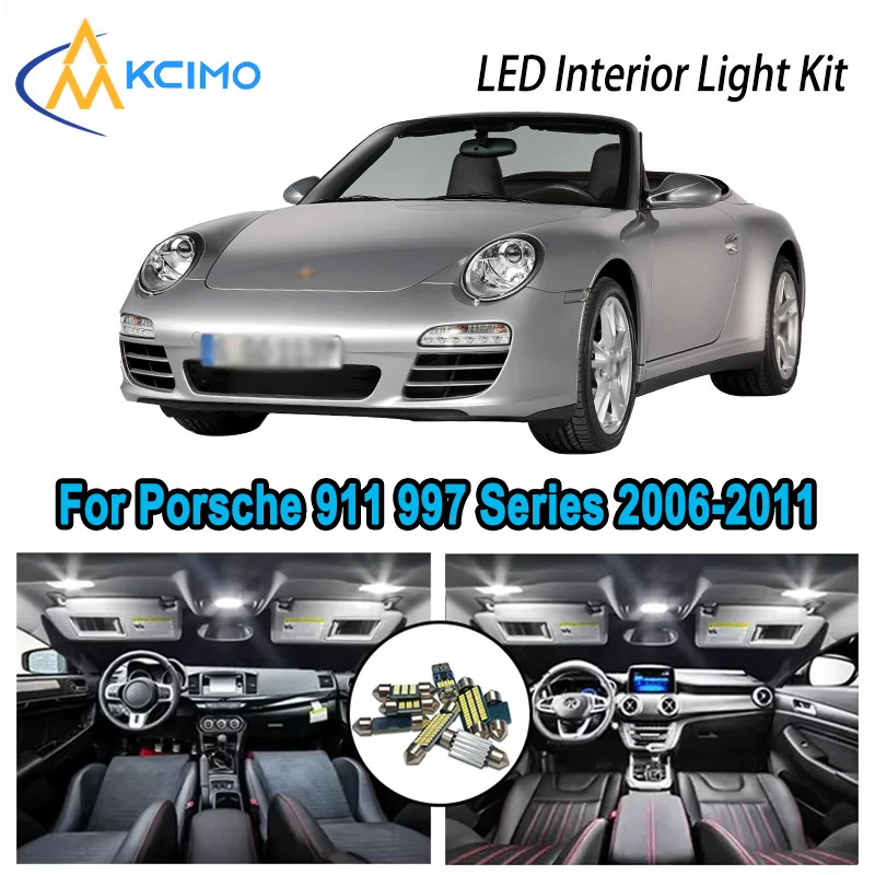 

For Porsche 911 997 Series 2006-2011 2007 Premium Bright LED Interior Dome Map Trunk Light Kit Car Led Lamps Canbus No Error