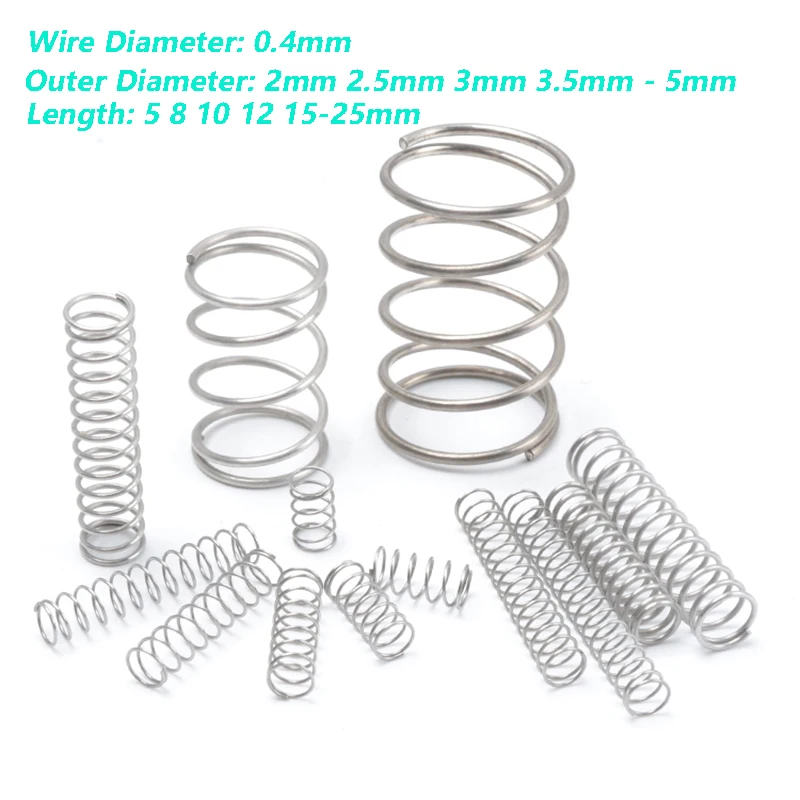 Wire Diameter 0.4mm 304 Stainless Steel Compression Spring, Y-shaped Shock Absorption Return Spring Customizable 10Pcs