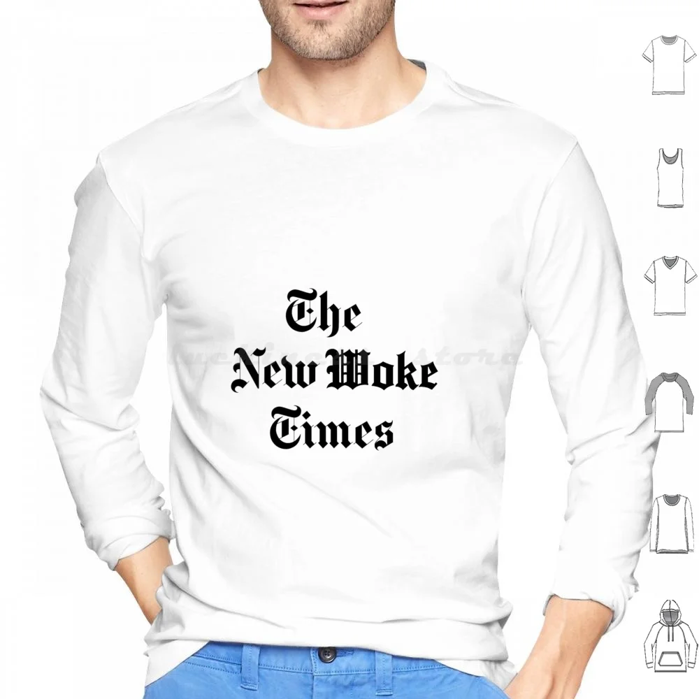 The New Woke Times Hoodie cotton Long Sleeve Nyt The New Woke Times The New York Times Media Elon Musk Elon Musk Nyt Elon Nyt