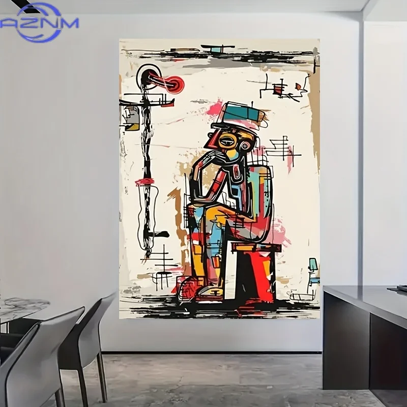 Modern Abstract Thinking Man Poster Prints Impressionist Figure Art Canvas Painting Wall Art Picture for Living Room Home Decor
