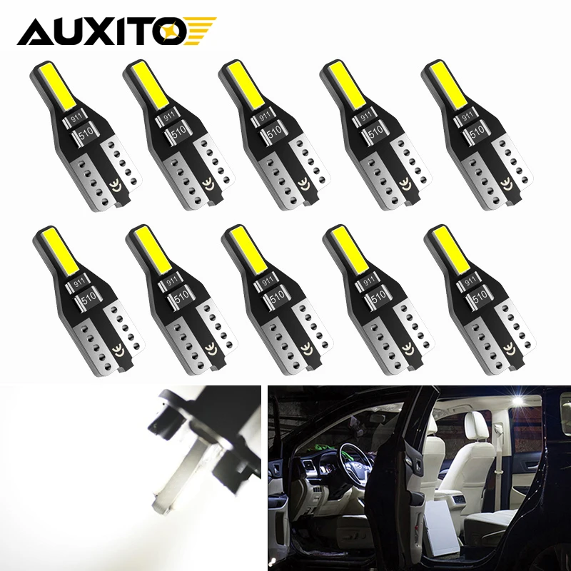 AUXITO 10 sztuk tanie lampy LED T10 W5W żarówka LED 7020 2SMD 194 168 2825 samochodów wewnętrzna lampka dla BMW VW Volkswagen Toyota Corolla