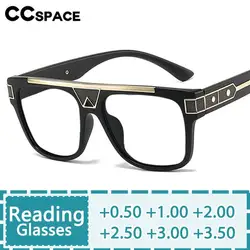R57330 Luxury Large Frames Reading Glasses Vintage Rivet Optical Presbyopic Spectacles Dioptric +50 +100 +200 +300