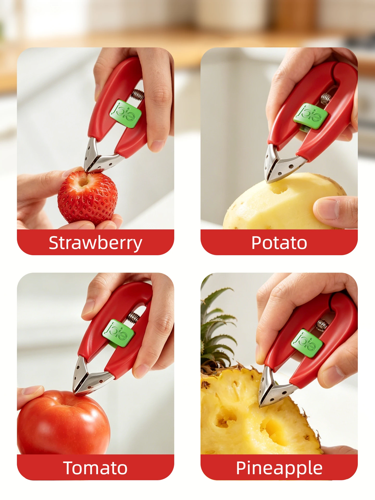 Joie ストロベリーハラー フルーツコアラー パイナップル - Kitchen Gadgets Joie のレビューと価格