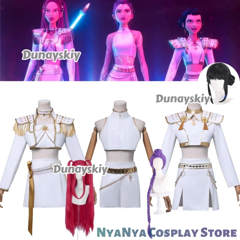 زوي ميرا رومي هنتركس ما يبدو مثل المرحلة الموحدة فيلم Kpop شيطان تأثيري الأبيض كوريا المعبود مثير صغير هالوين كوسبف