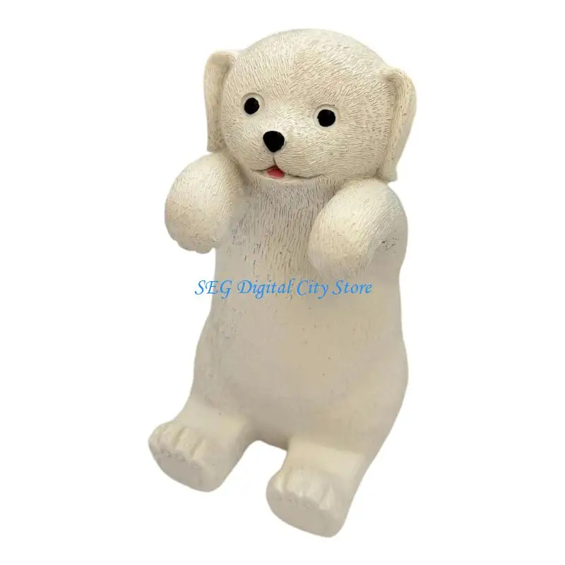 U75B Elegant Resin Paper Sheet Container In Dog For Desk Arrangement And Office Item Storage
