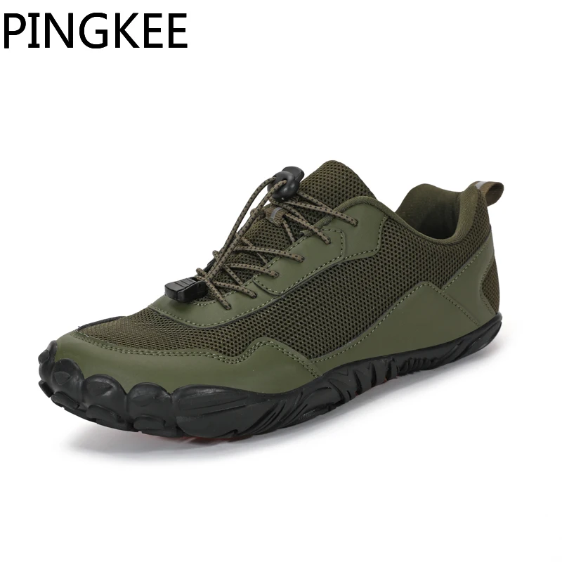 PINGKEE Mesh Upper Barefoot Foot Wide Toe Box Casual Boots For Men Sneakers Trailing Hiking Trekking Male Mens Toebox Shoes