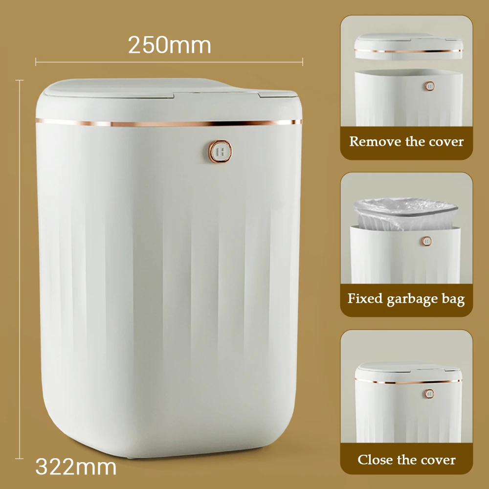 20L Automatic Sensor Trash Can Large Capacity Waterproof Garbage Bucket UV Light Wastebasket Smart Trash Bin Kitchen Food Waste