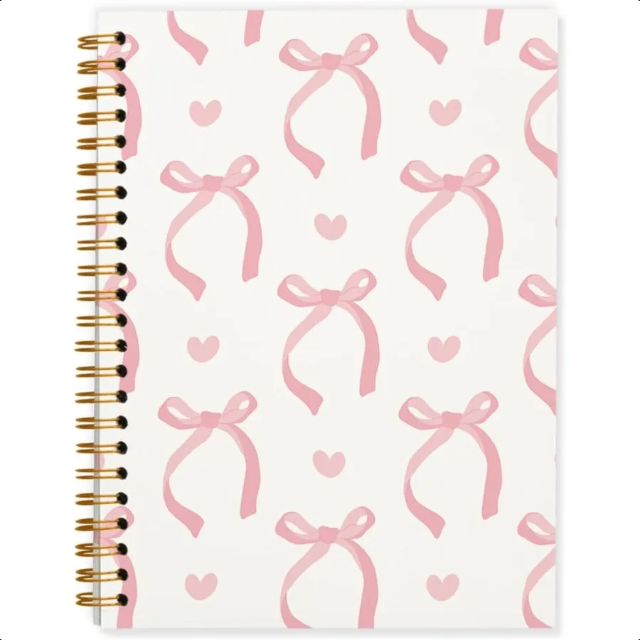 مجلة للفتيات المراهقات لطيف المدرسة يطير للفتيات الوردي القوس Preppy دفتر مذكرات الاشياء القرطاسية غلاف دفتر دوامة 5.