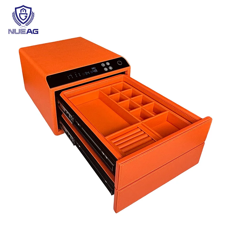 

High End Luxury Password Fingerprint Mobile Phone Jewelry Storage Box Hinge Earrings Organizer