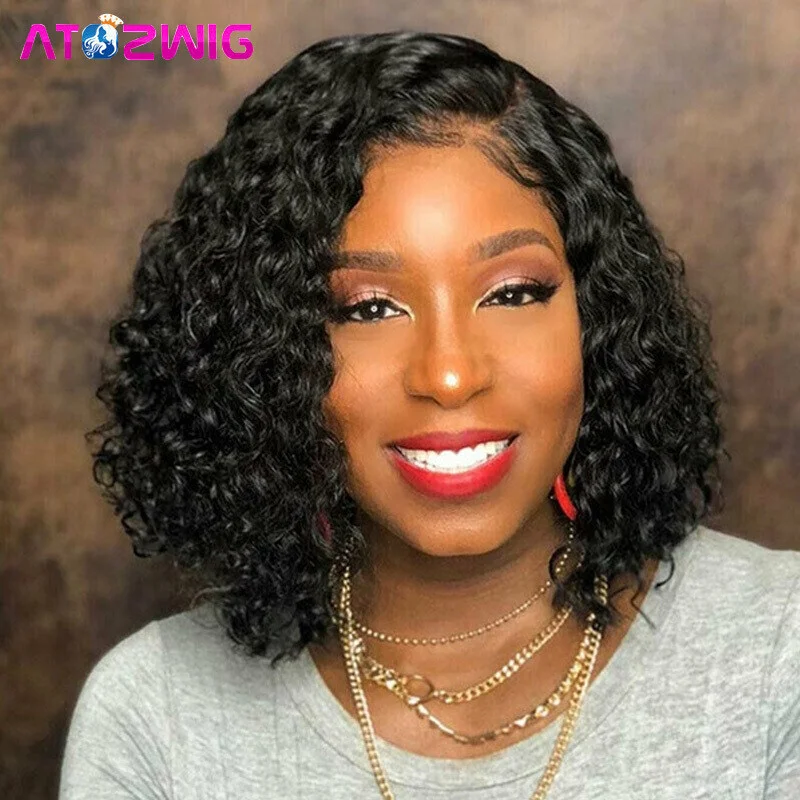 

Daily Curly Wigs for Women Natural Short Black Curled Wig Perruque