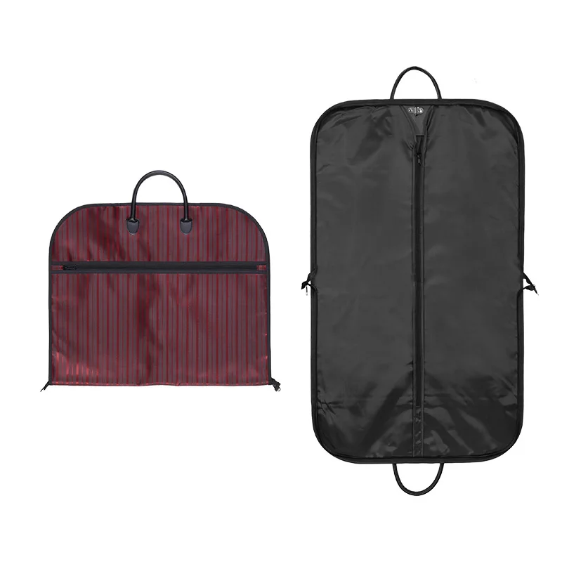 Bolsa de lona Oxford a rayas de gama alta, impermeable y a prueba de polvo, bolsa colgante para traje, bolso de viaje y viaje de negocios